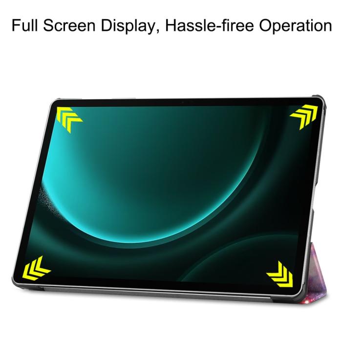 Bild 4, Galaxy Tab S9 FE Plus Fodral Tri-Fold Läder Cosmic Space