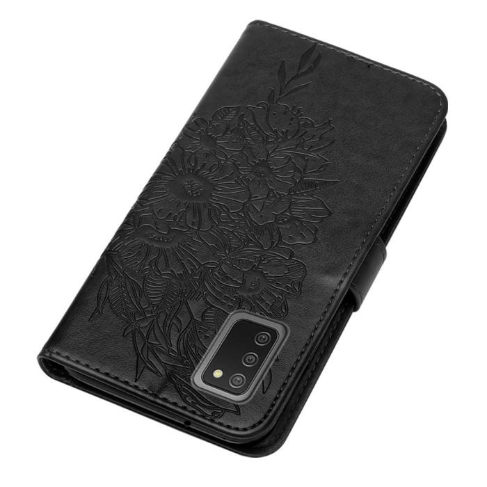 Bild 5, Samsung Galaxy A03s Fodral Tryckt Butterfly Svart