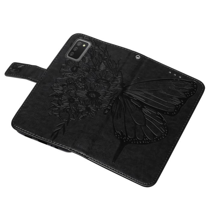 Bild 6, Samsung Galaxy A03s Fodral Tryckt Butterfly Svart