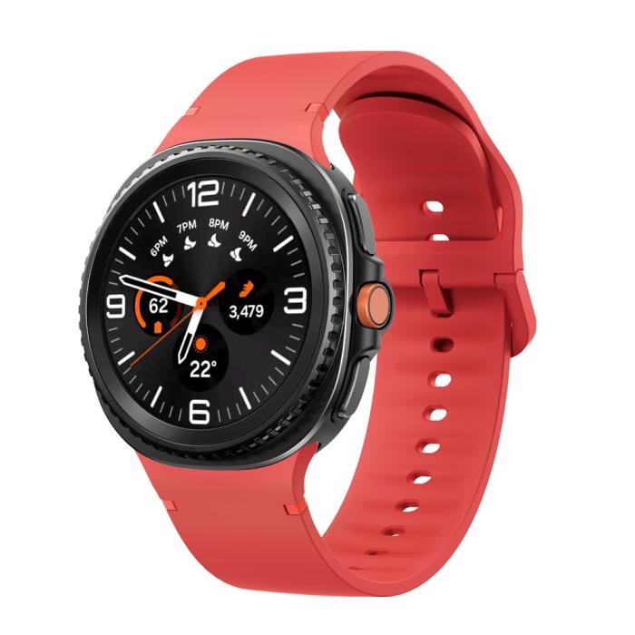 Bild 3, KALEBOL Galaxy Watch 8 46/44/40 mm Armband Silikon Röd
