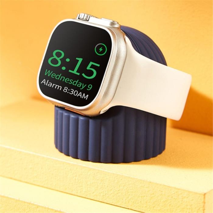Bild 6, Apple Watch Wave Silikon Stativ Ljus Rosa