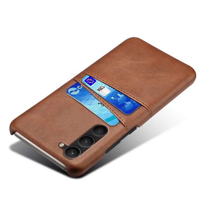 Bild 3, KSQ Samsung Galaxy S23 Plus Skal Med 2 Kortfack Brun