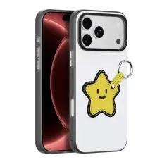 DUX DUCIS iPhone 18 Pro Max Skal PU-L&auml;der Stj&auml;rna Vit