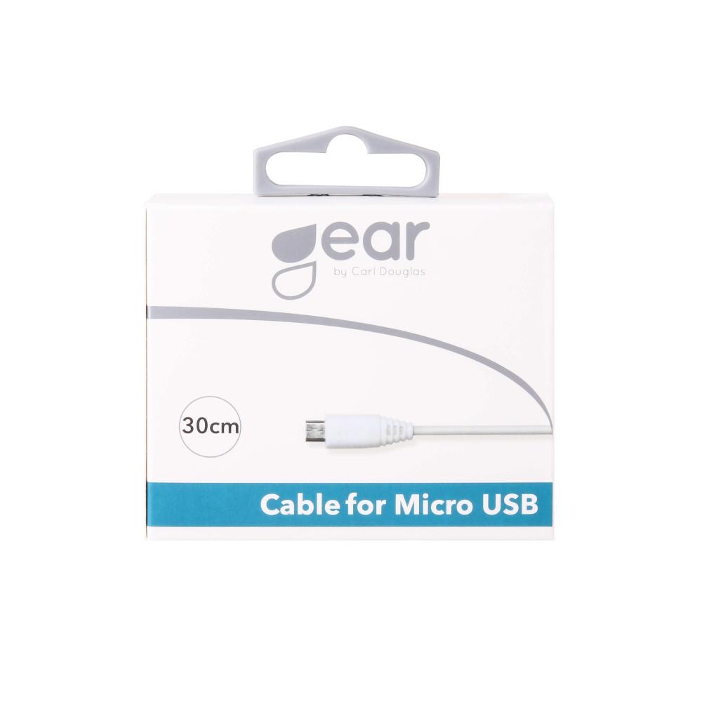 GEAR Laddkabel MicroUSB 30 cm Vit