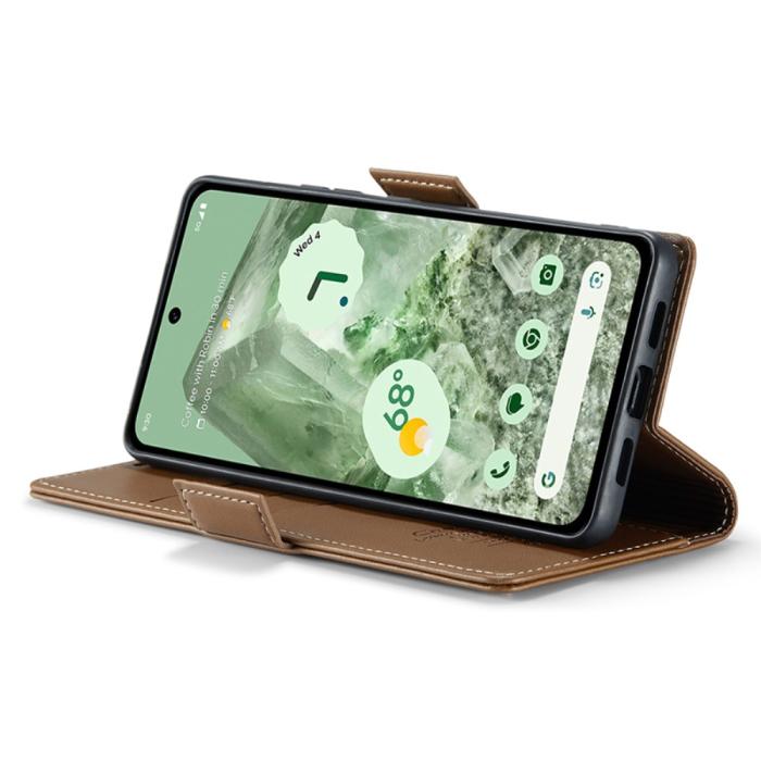 Bild 4, CASEME Google Pixel 8A Fodral Läder RFID Brun