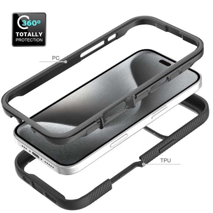 Bild 4, iPhone 16 Pro Skal 360 Hybrid Defence Svart