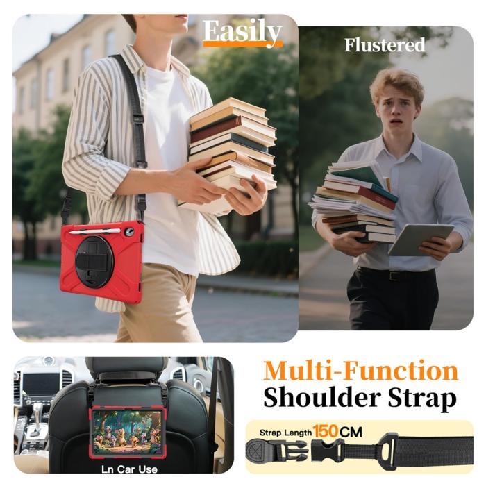 Bild 6, Samsung Galaxy Tab S11 Skal Shockproof Hybrid Kickstand Röd
