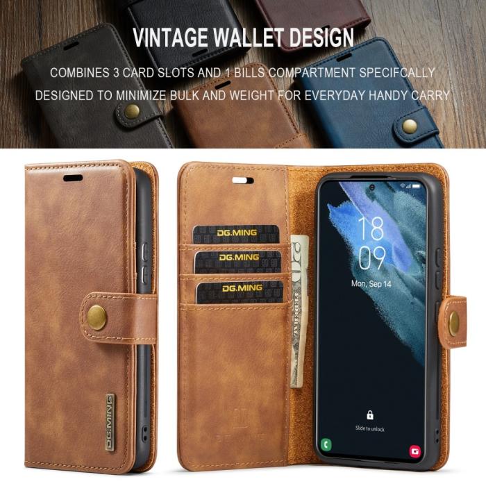 Bild 6, DG.MING Galaxy S24 2in1 Magnet Fodral / Skal Brun