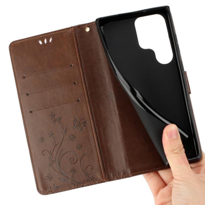 Bild 3, Samsung Galaxy S23 Ultra Fodral Med Tryck Brun