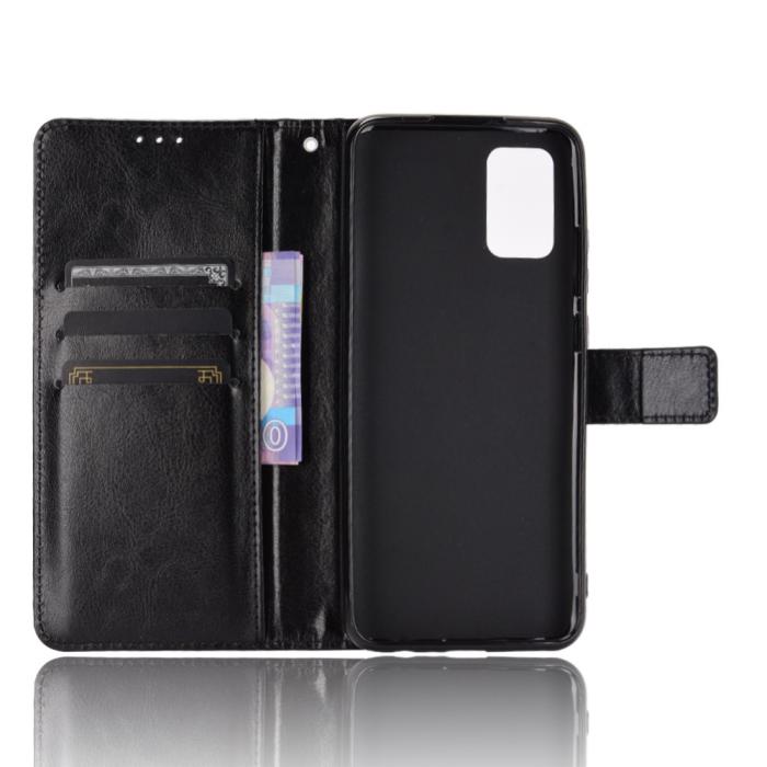 Bild 4, Samsung Galaxy A02s - Crazy Horse Läder Fodral - Svart