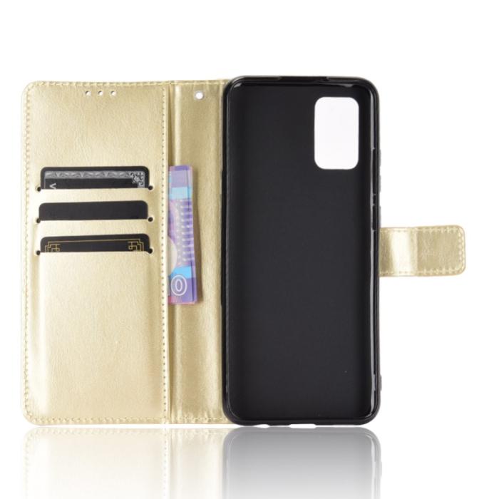 Bild 4, Samsung Galaxy A02s - Crazy Horse Läder Fodral - Guld