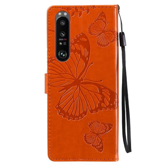 Bild 3, Sony Xperia 1 III - Butterfly Läder Fodral - Orange
