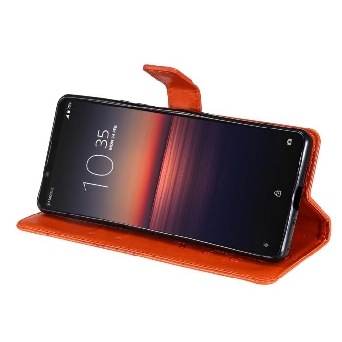 Bild 6, Sony Xperia 1 III - Butterfly Läder Fodral - Orange