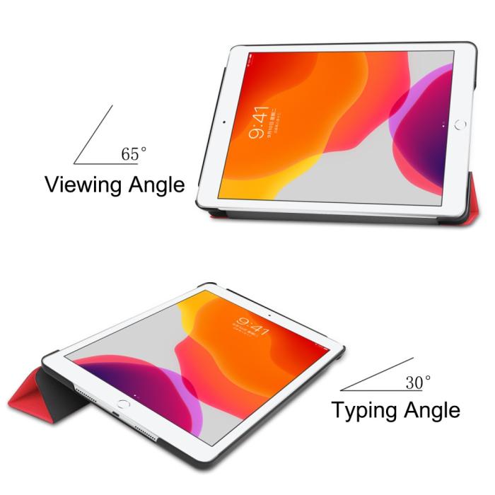 Bild 3, iPad 10.2 2019/2020/2021 Fodral Tri-Fold Röd