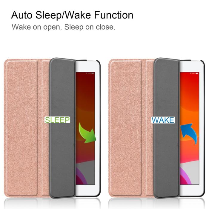 Bild 2, iPad 10.2 2019/2020/2021 Fodral Tri-Fold Roséguld