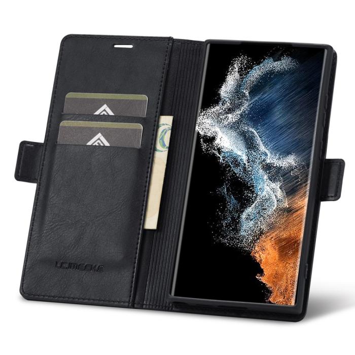 Bild 2, LC.IMEEKE Galaxy S23 Ultra Fodral RFID Magnetisk Stängning Svart