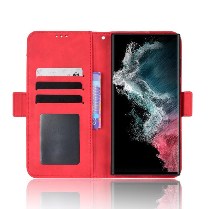 Bild 4, Samsung Galaxy S22 Ultra Fodral Avtagbart Kortfodral Röd