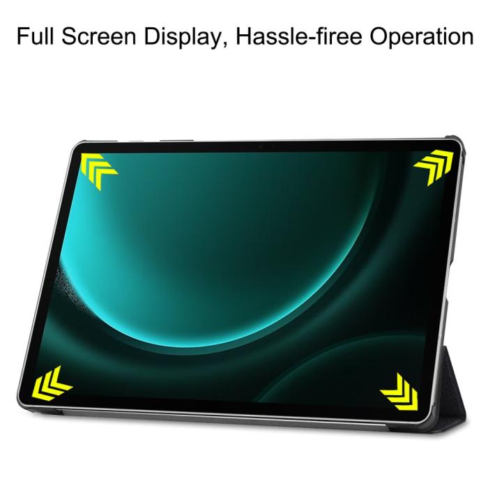 Bild 4, Galaxy Tab S9 FE Plus Fodral Tri-Fold Läder Dont Touch