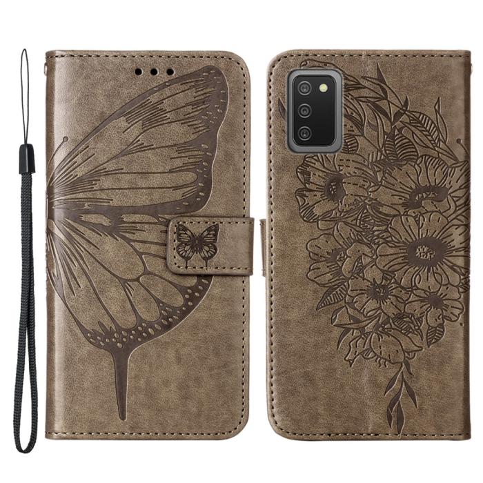 Bild 1, Samsung Galaxy A03s Fodral Tryckt Butterfly Grå