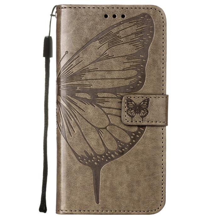 Bild 2, Samsung Galaxy A03s Fodral Tryckt Butterfly Grå