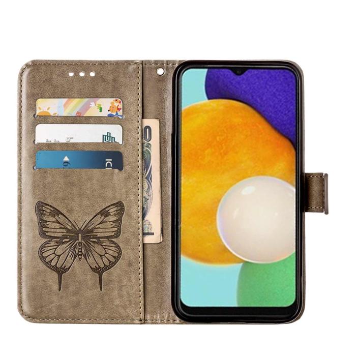 Bild 4, Samsung Galaxy A03s Fodral Tryckt Butterfly Grå