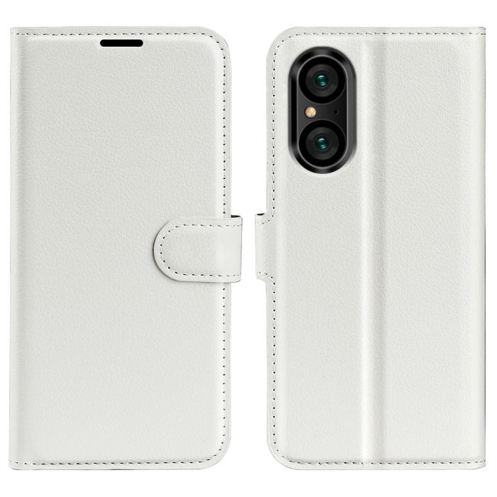 Bild 1, Sony Xperia 5 V Fodral Litchi Textur Vit