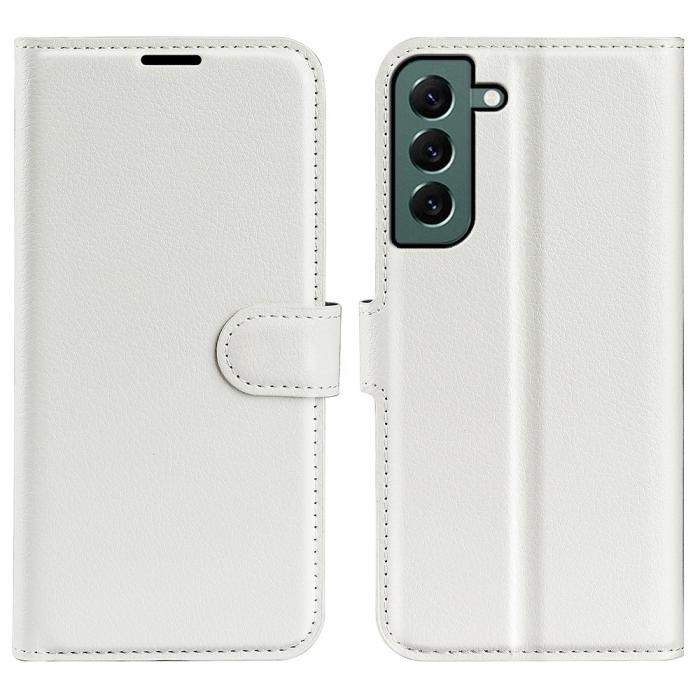 Bild 1, Samsung Galaxy S23 Plus Fodral Litchi Läder Vit