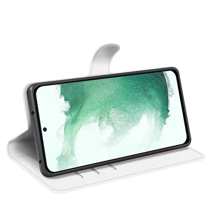 Bild 3, Samsung Galaxy S23 Plus Fodral Litchi Läder Vit