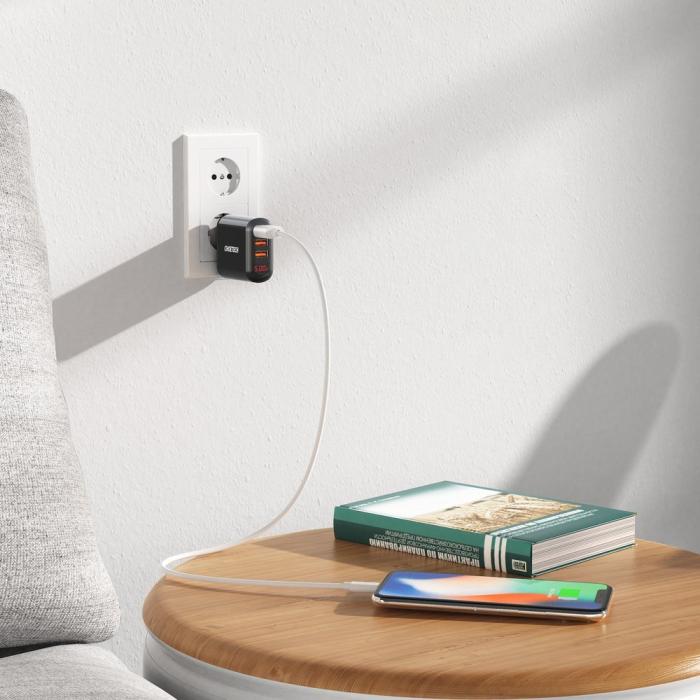 Bild 6, Choetech 3.4A 3x USB Väggladdare Svart