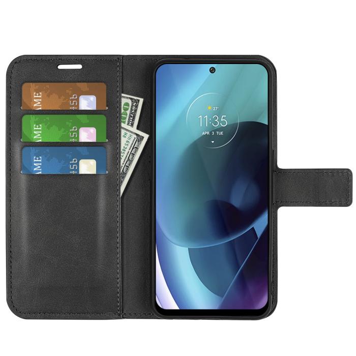Bild 5, Motorola Moto G71 Fodral Solid Läder Svart