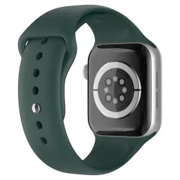 Apple Watch 38/40/41 mm Silikon Armband (M/L) Mörk Grön