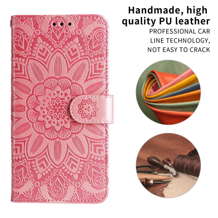 Bild 4, Motorola Edge 70 Fodral Mandala Läder Rosa