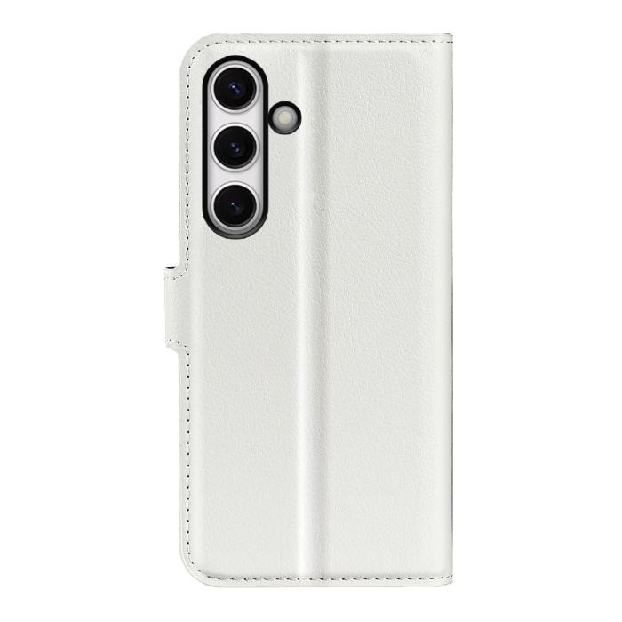 Bild 6, Samsung Galaxy S24 FE Fodral Litchi Läder Textur Vit