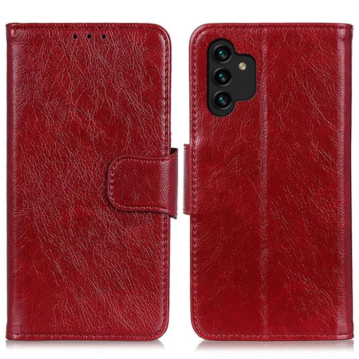Bild 2, Samsung Galaxy A13 4G Fodral Nappa Läder Röd