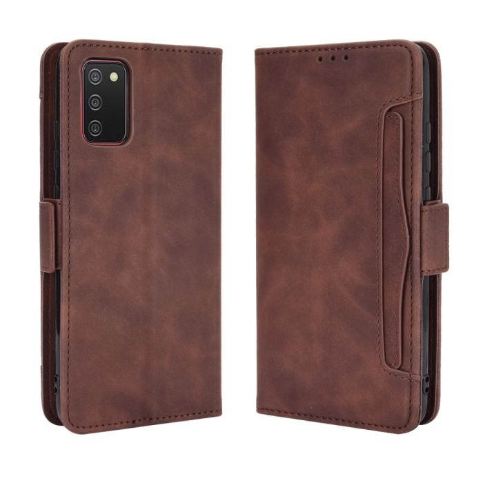 Bild 2, Samsung Galaxy A02s - Fodral Med Avtagbart Kortfodral - Brun