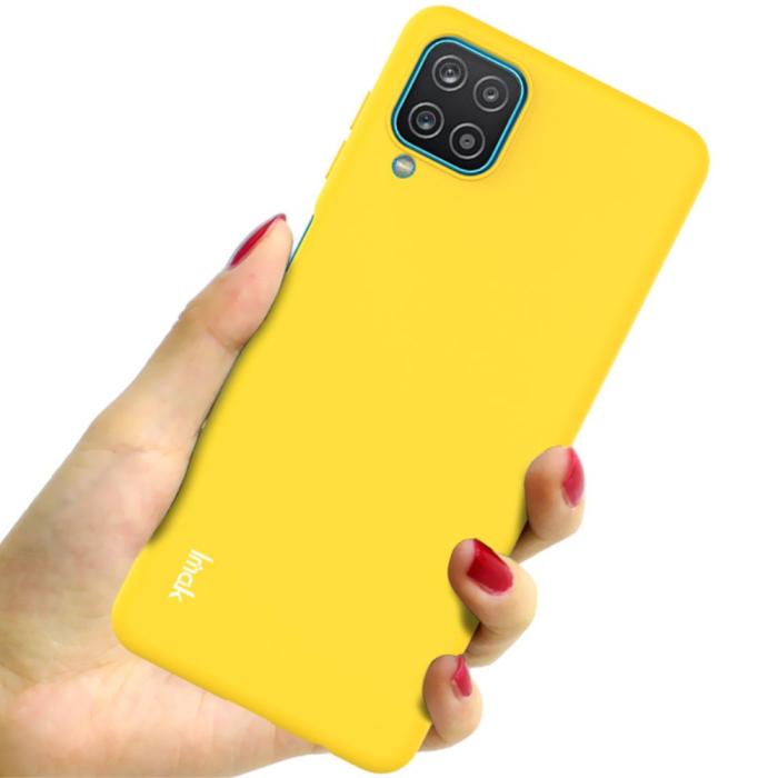 Bild 3, Samsung Galaxy A12 - IMAK Skin Touch Skal - Gul