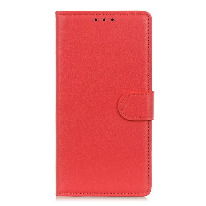 Bild 2, Samsung Galaxy A02s - Litchi Läder Fodral - Röd