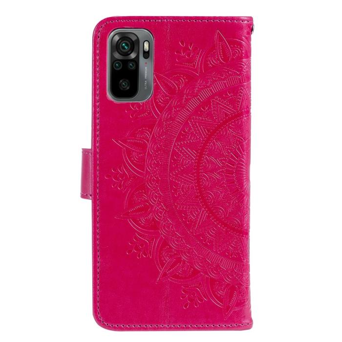 Bild 3, Xiaomi Redmi Note 10S - Mandala Läder Fodral - Röd
