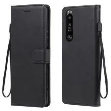Sony Xperia 1 III - Solid Läder Fodral - Svart