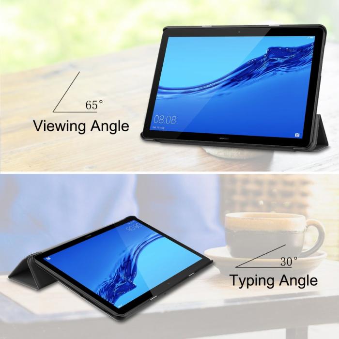 Bild 4, Huawei MediaPad T5 10 - Tri-Fold Fodral - Svart