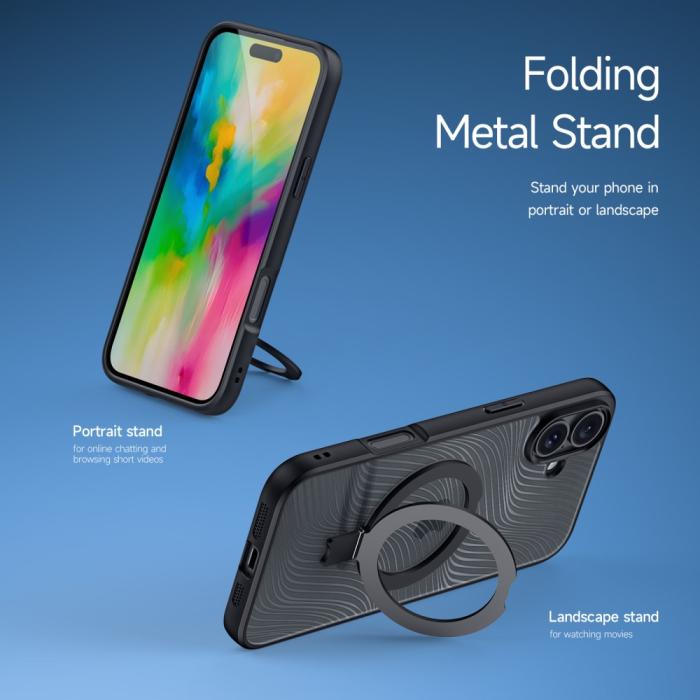 Bild 4, DUX DUCIS iPhone 16 Skal Kickstand Aimo Series Svart