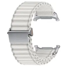 Galaxy Watch Ultra 47 mm Armband Nylon Justerbart Mörk Vit