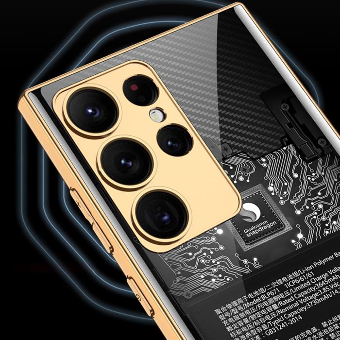 Bild 3, GKK Galaxy S24 Ultra Skal Härdat Glas Electroplate Blå/Vit