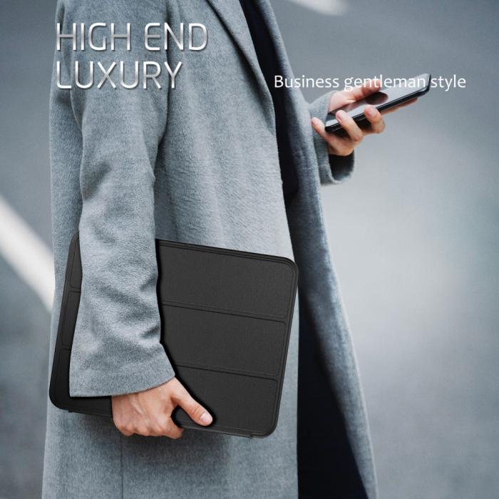 Bild 5, iPad Pro 12.9 Fodral Läder Tri-Fold Pennhållare Svart