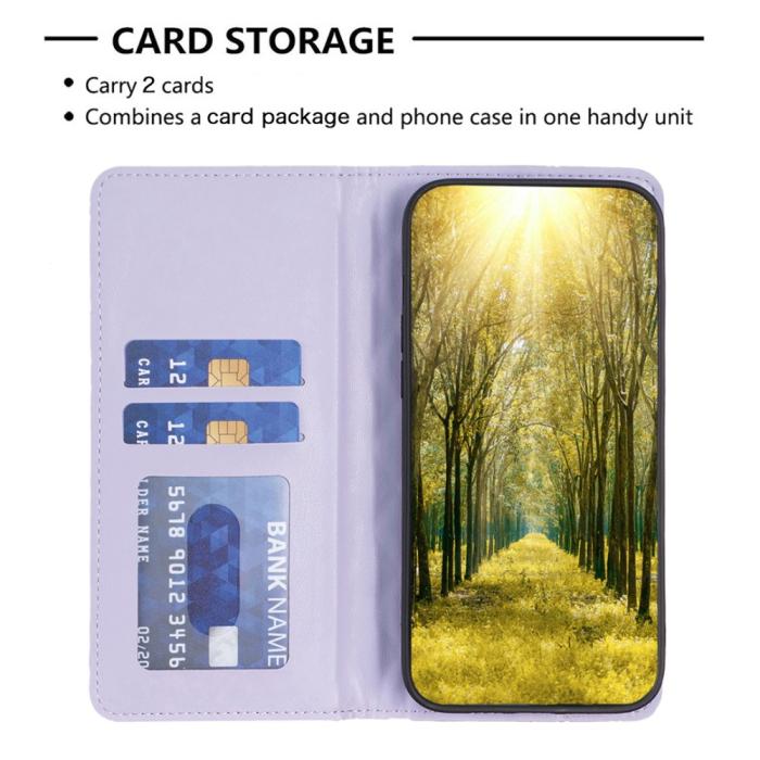 Bild 3, Samsung Galaxy A35 5G Fodral Flip Diamond Läder Lila