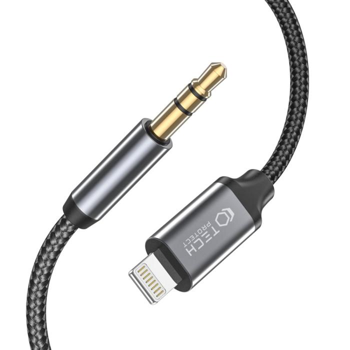 Bild 2, Tech-Protect 1m Lightning - AUX Ljudadapter UltraBoost Svart