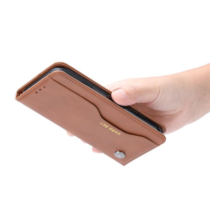 Bild 4, iPhone 15 Fodral Flip Med Frontficka Vinröd
