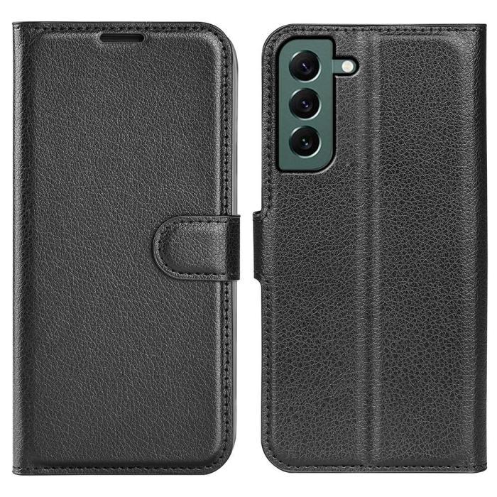 Bild 1, Samsung Galaxy S23 Plus Fodral Litchi Läder Svart