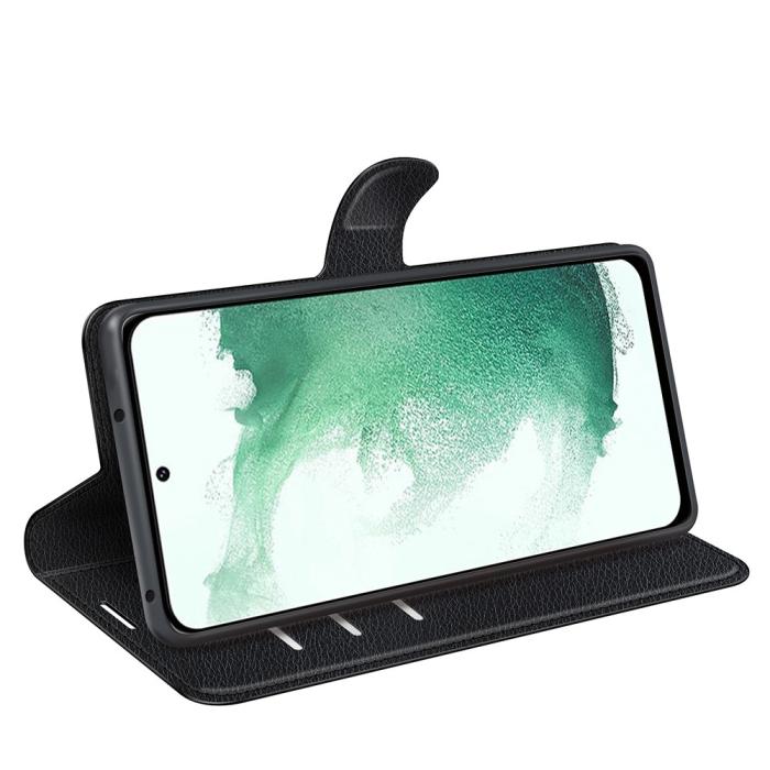 Bild 3, Samsung Galaxy S23 Plus Fodral Litchi Läder Svart