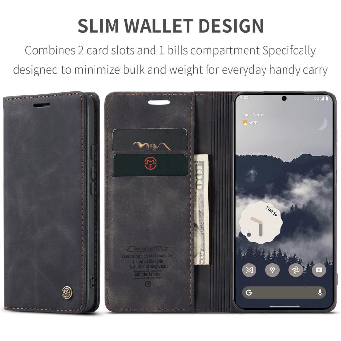 Bild 2, CASEME Google Pixel 11 / 11 Pro Fodral RFID Läder Svart